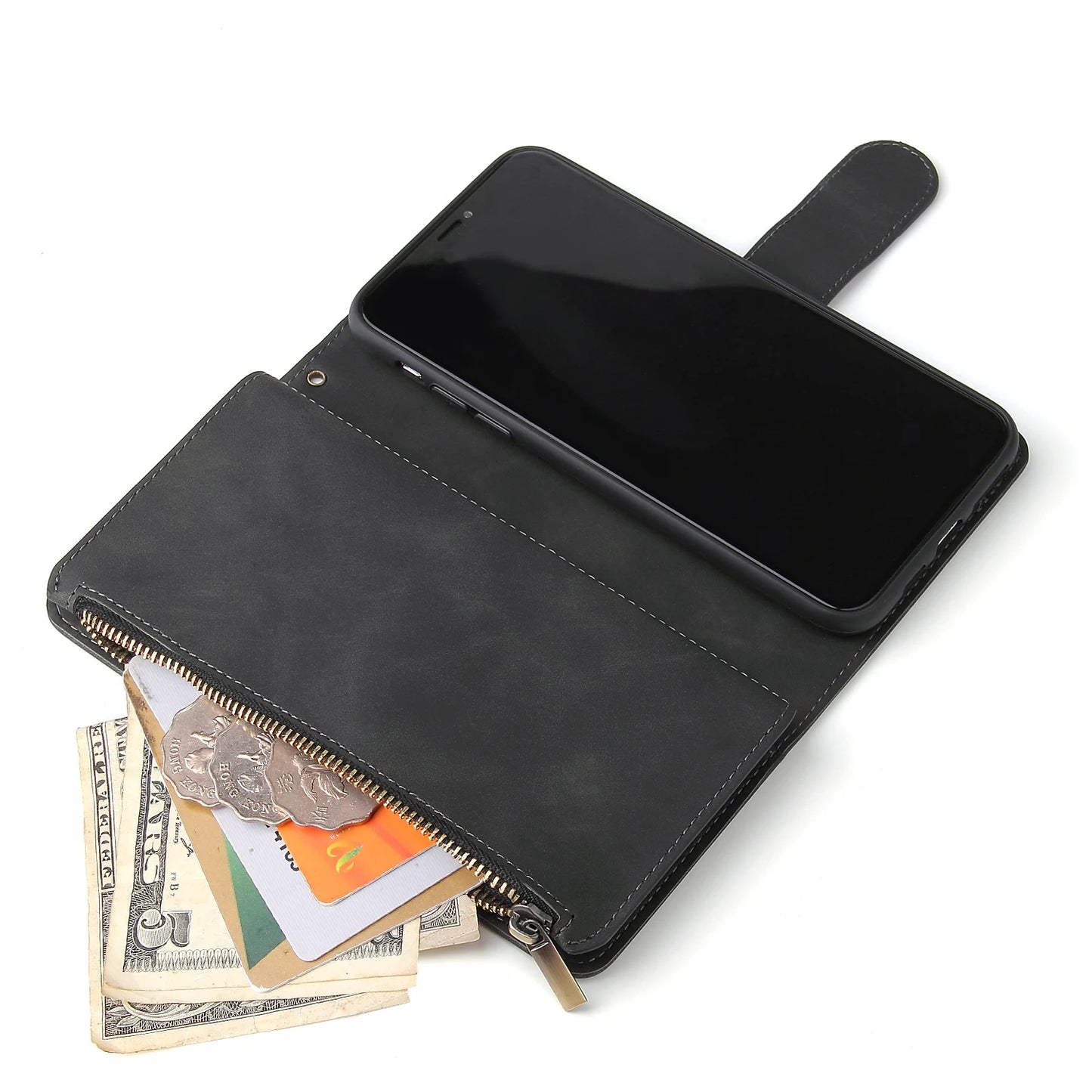 Premium Leather Wallet Case For iPhone 16 15 14 13 12 11 17 Pro Max Plus Magnetic Flip Cover