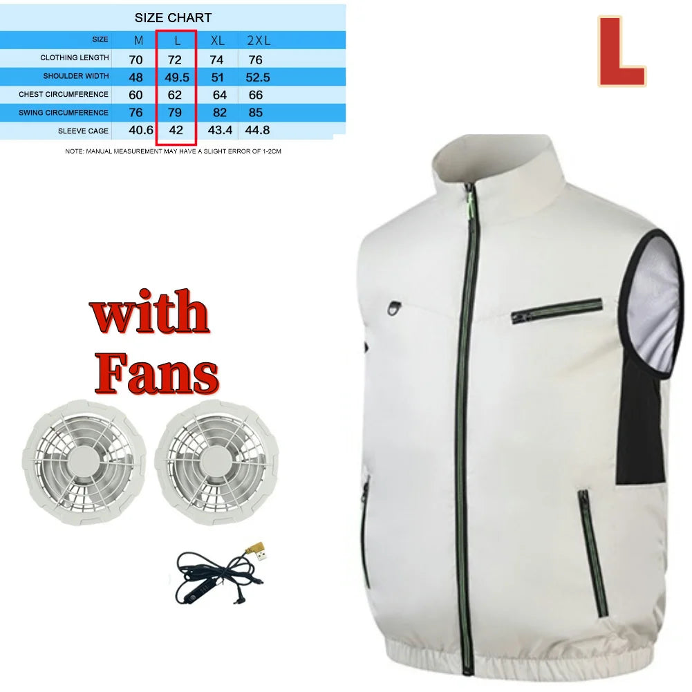 Cooling Fan Vest for Men and Women - Breathable Polyester