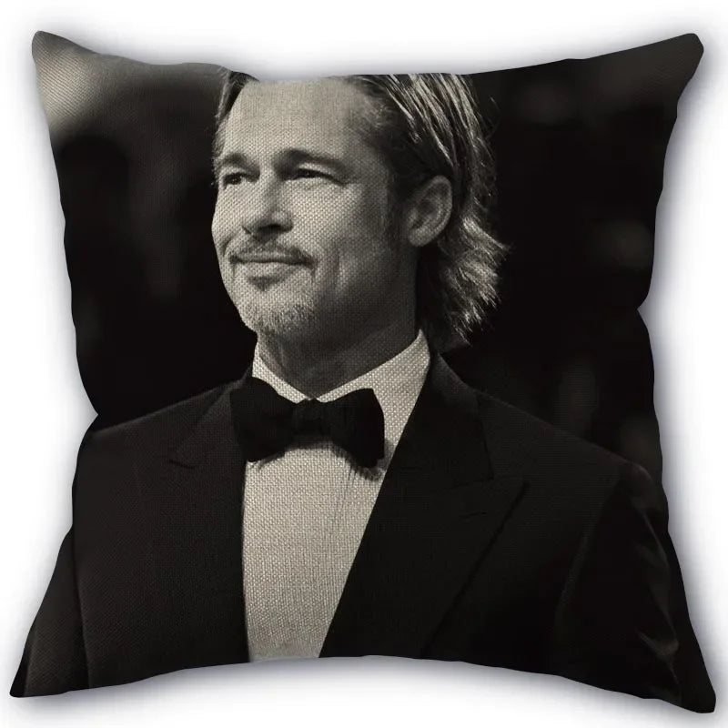 Custom Brad Pitt Pillowcase 45x45cm One Side Decoration Home Textile Cotton Pillow Cover 2026 +
