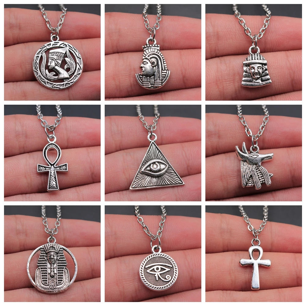 Egyptian Jewelry Gift Egyptian God Pharaoh The Eye Of Horus Ankh Cross Pendant Necklace African Gift