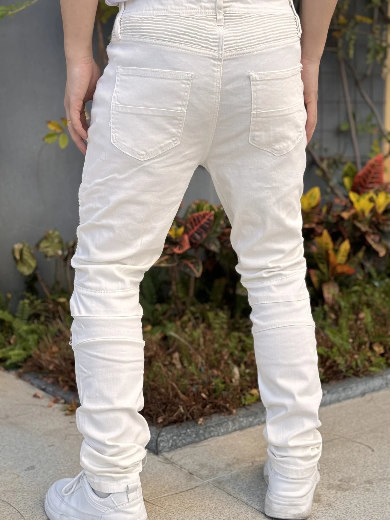 Men's Slim Fit Jeans in White Cotton Blend
