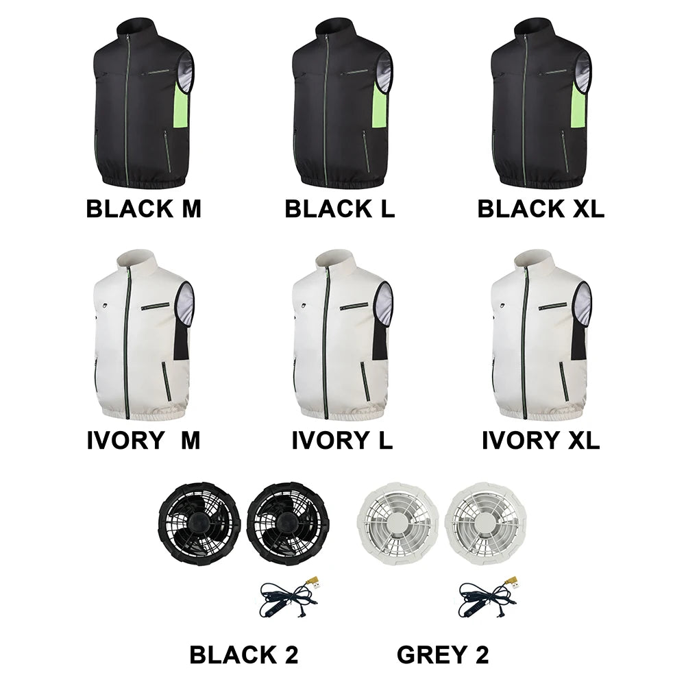 Cooling Vest Breathable Polyester Fan Vest for Hot Weather