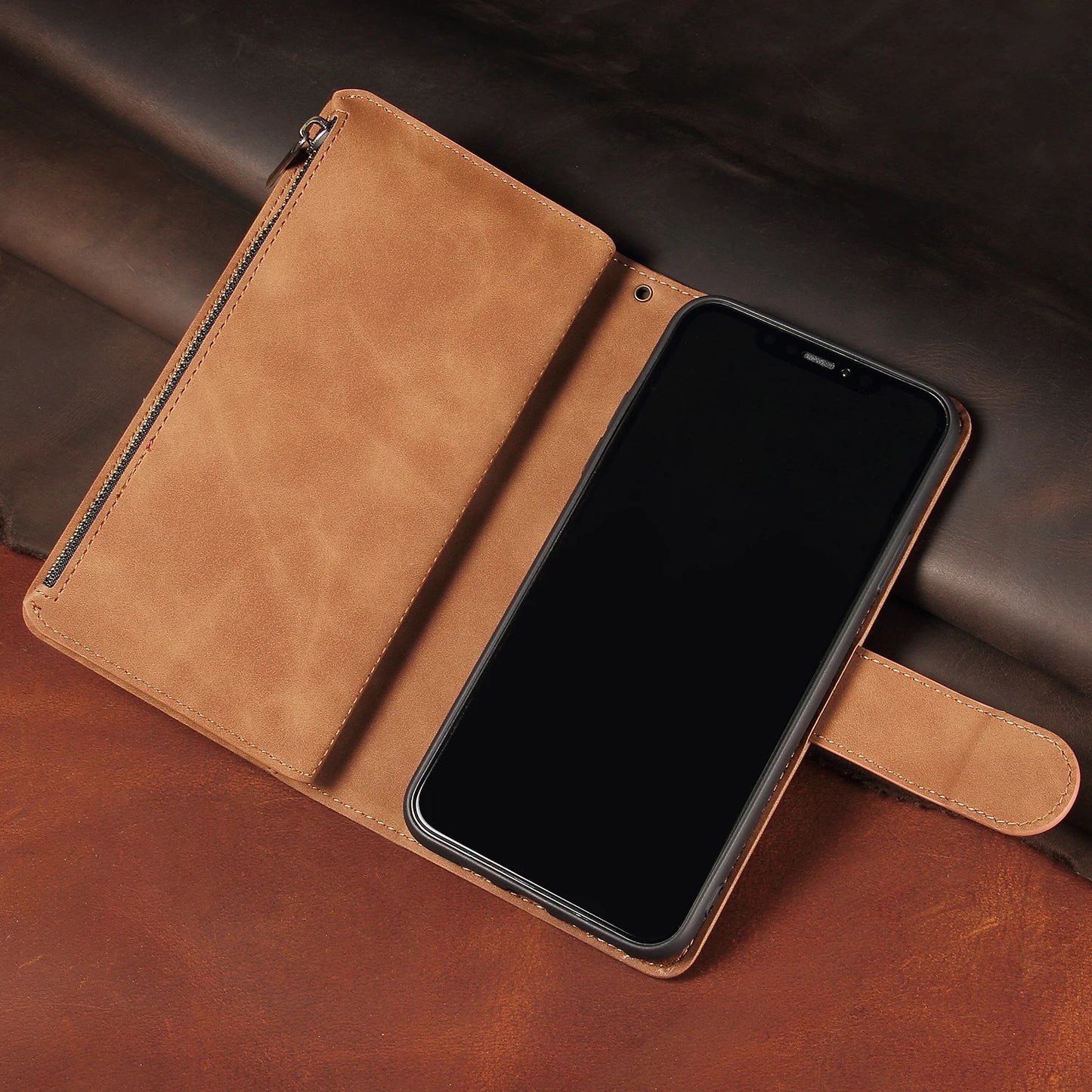 Premium Leather Wallet Case For iPhone 16 15 14 13 12 11 17 Pro Max Plus Magnetic Flip Cover