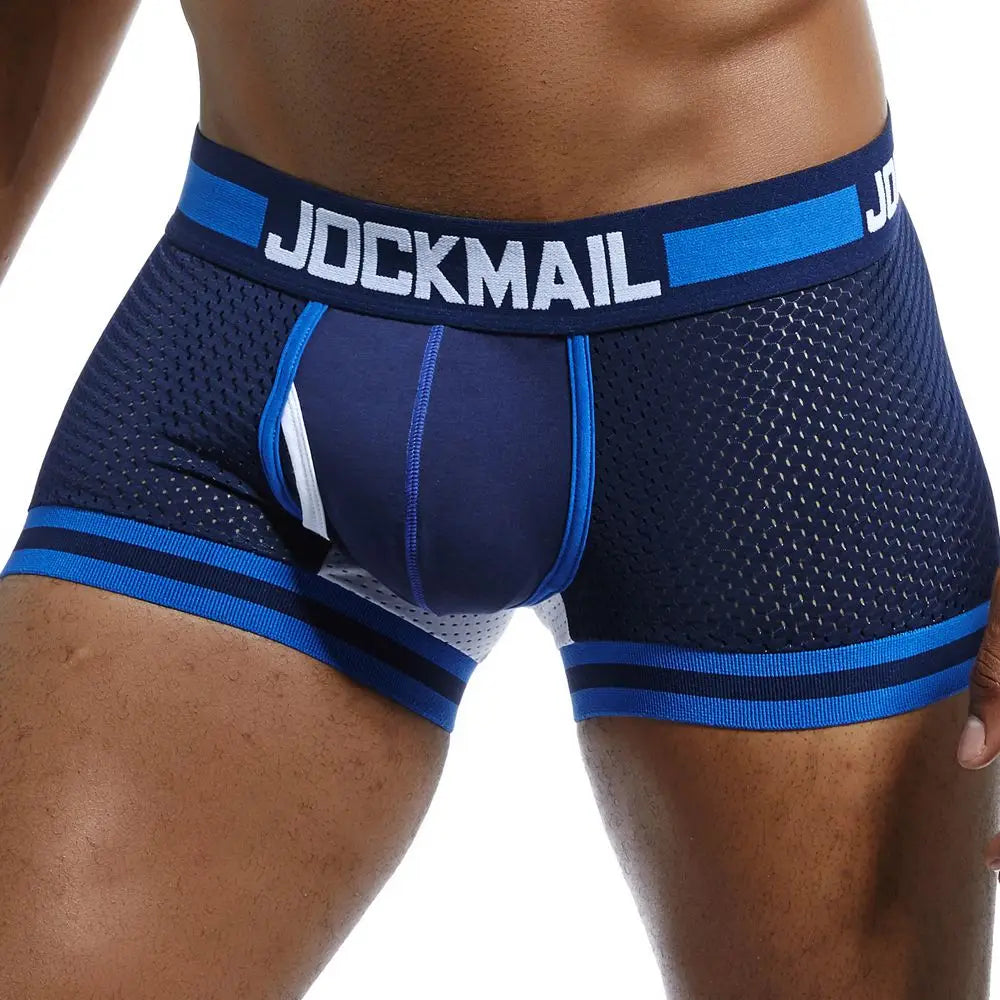 Men's Breathable Mesh Boxer Shorts for Sports Fitness
