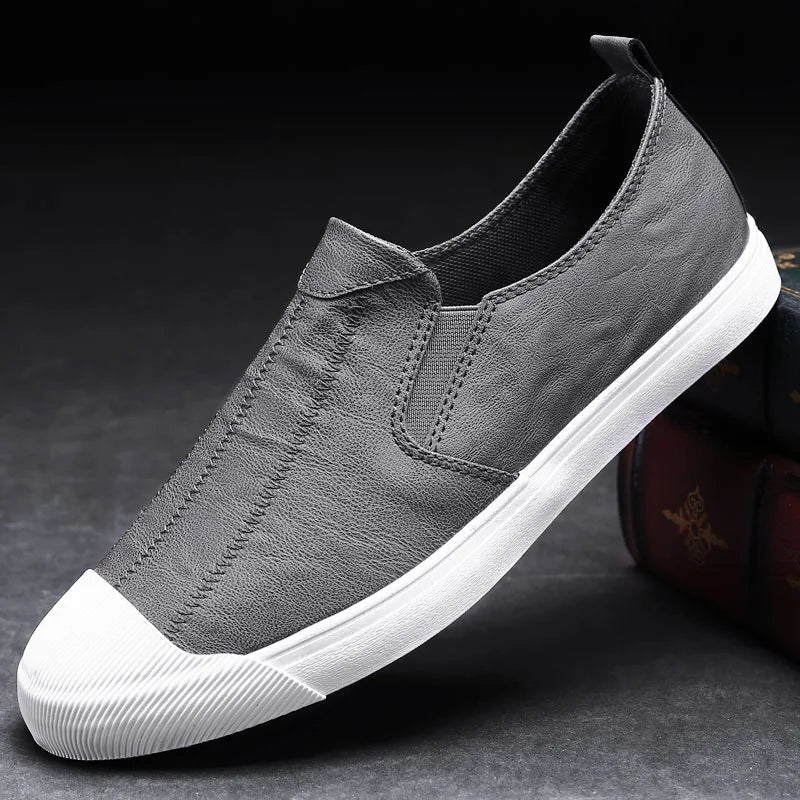 Men's Leather Slip-On Loafers for Spring and Summer