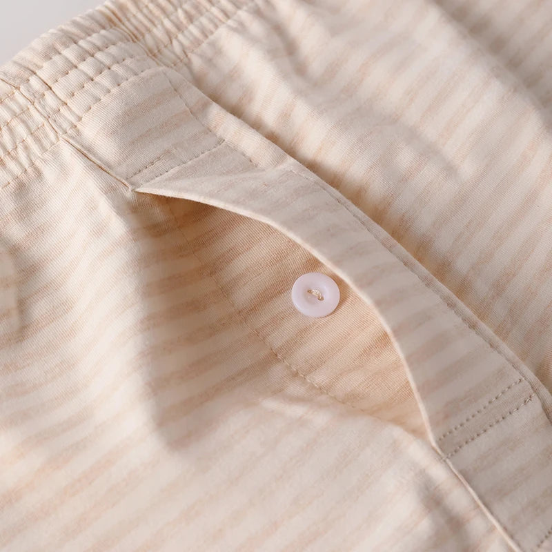 Men's Cotton Boxer Shorts with Striped Pattern