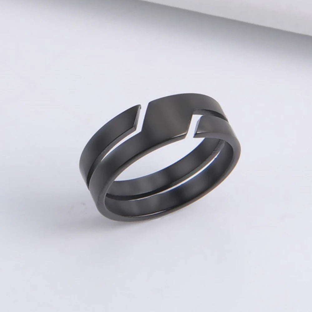 skyrim Stainless Steel Ring for Men + Women Black Minimalist Casual Ring