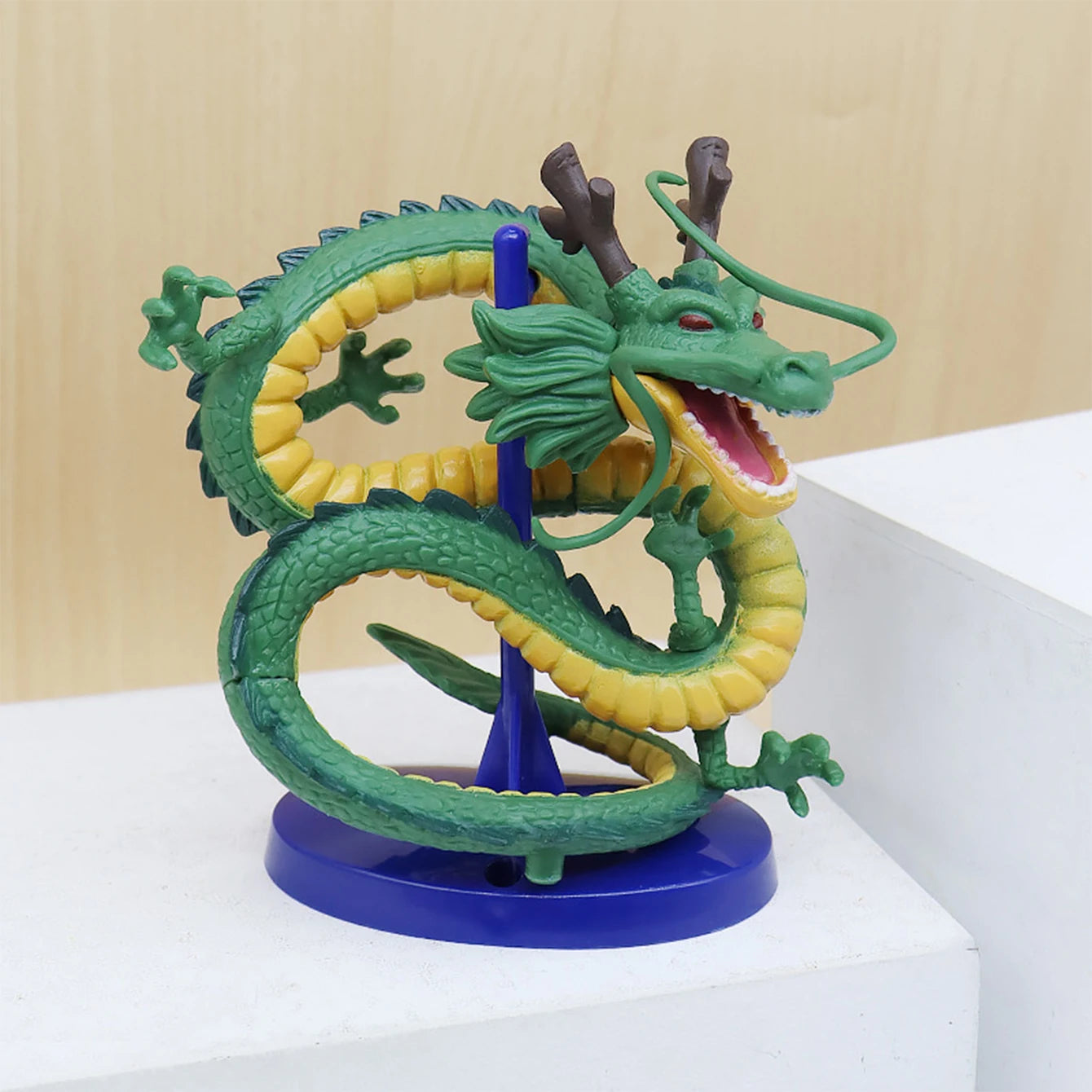 BANDAI Brand 1pc anime Green Ghidra Dragon toy figurine model with base, cake decoration, ornament, gift