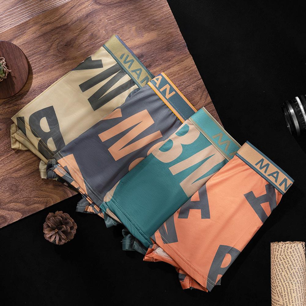 Men's Plus Size Letter Printed Boxer Shorts