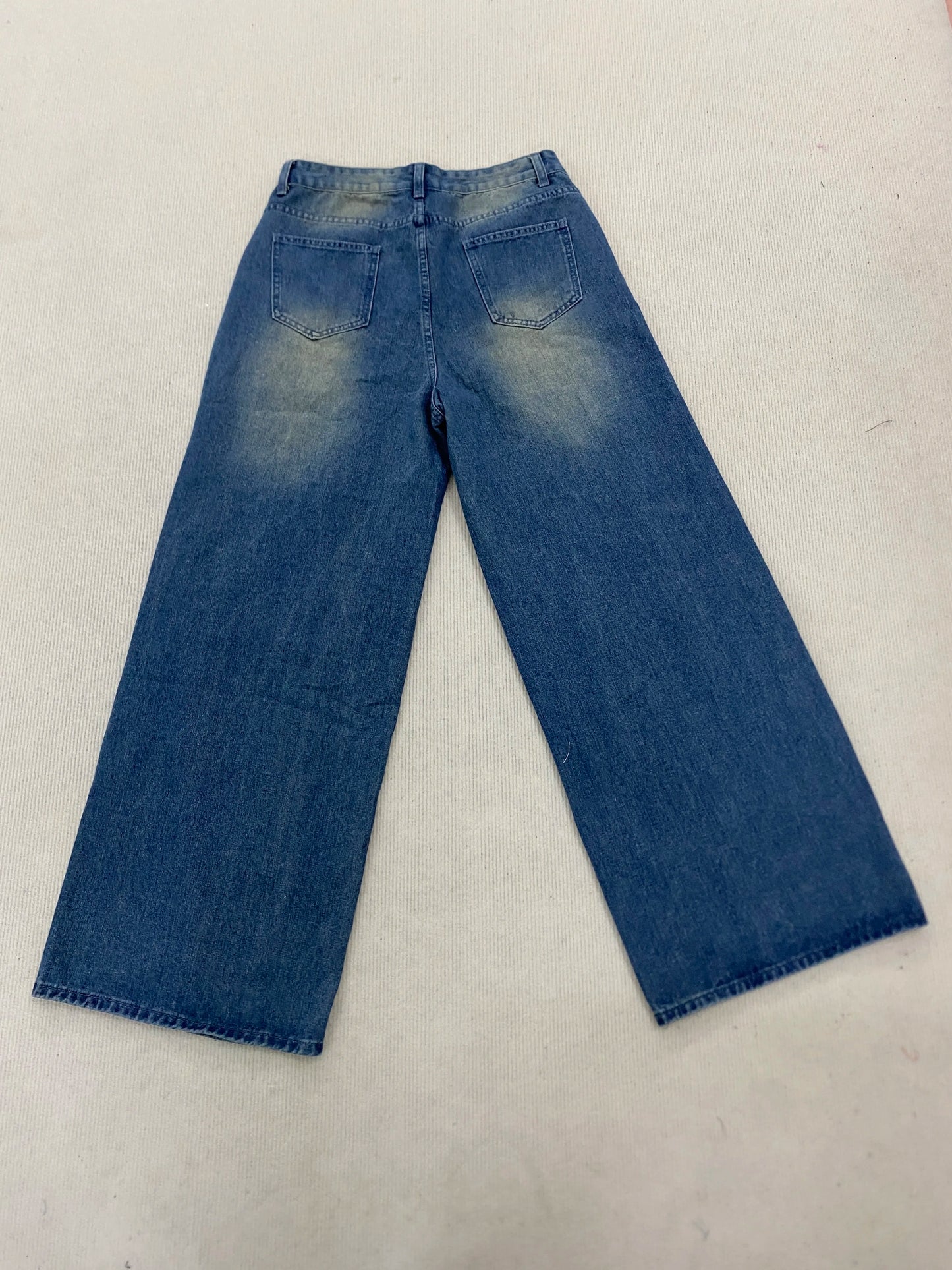 Casual Denim Pants for Men with Rivets and Holes