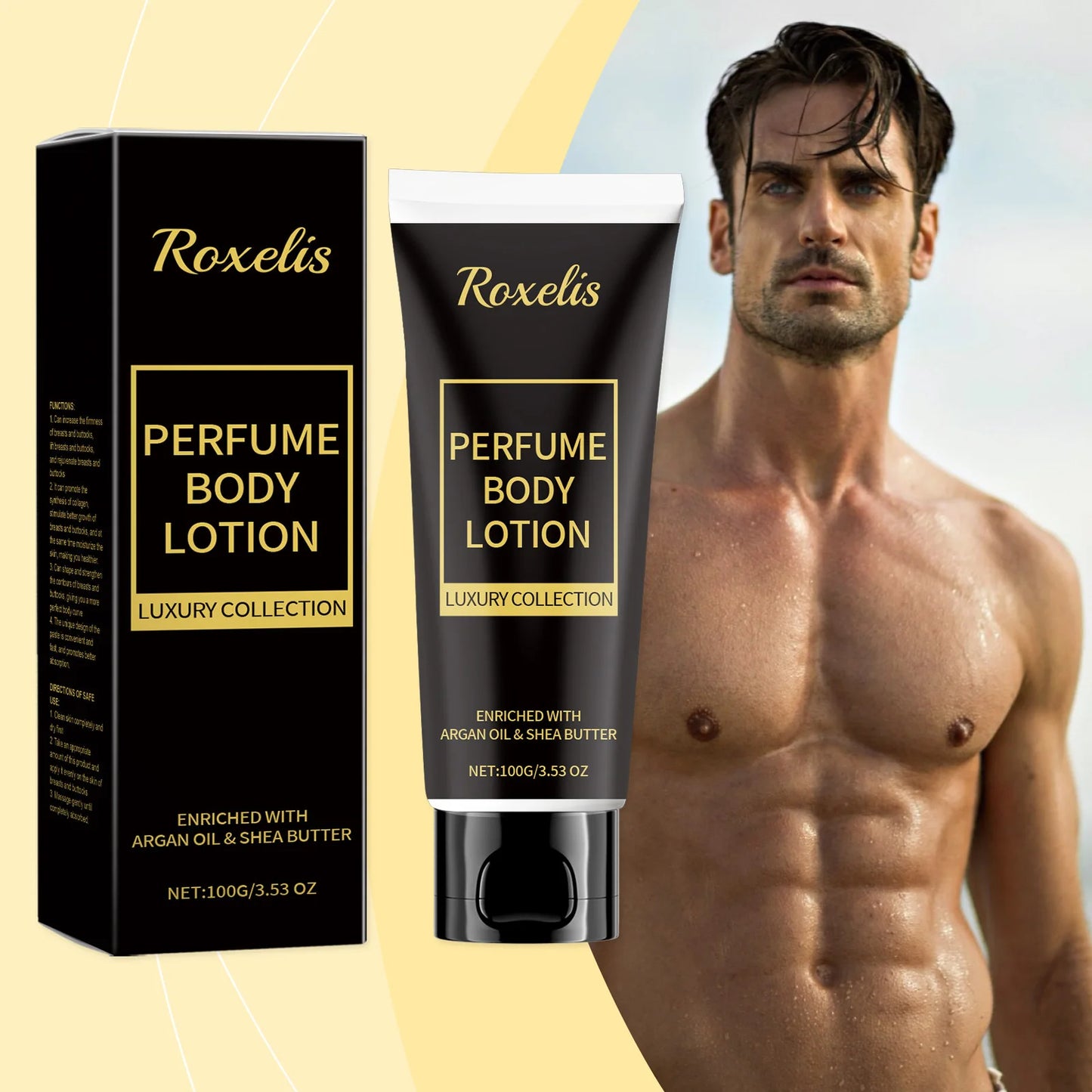 Roxelis Men Perfume Lotion Long Lasting Lemon Scent 100g