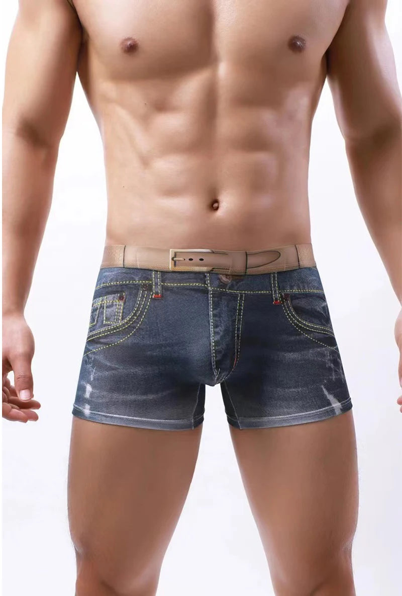 Men's Denim Boxer Shorts by NURRASA