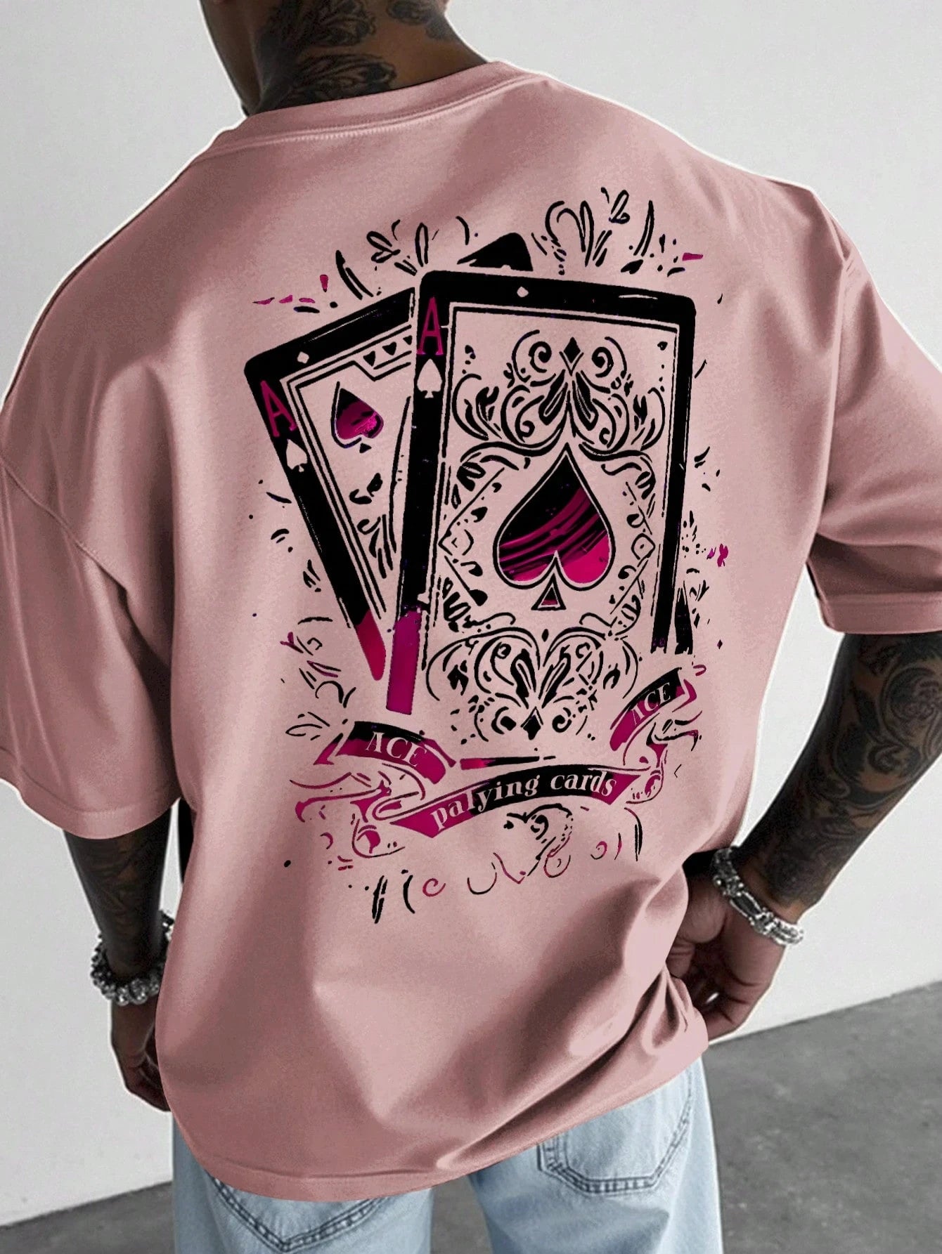 Mens Poker Print TShirt Casual Trendy Streetwear Tee Soft Comfortable Relaxed Fit Short Sleeve Stylish Modern Graphic  Top