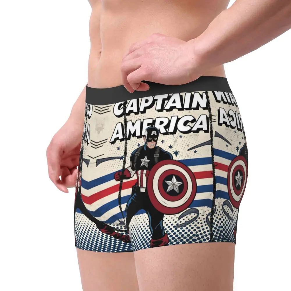 Captain America Comics Design Boxer Shorts for Men by MINISO