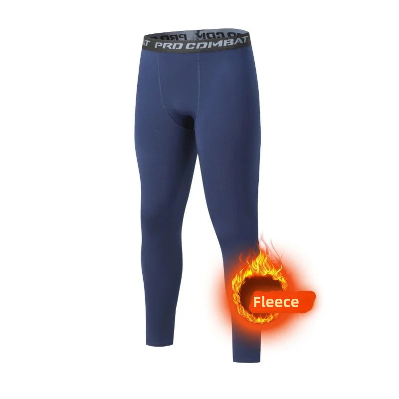 Men's Thermal Fleece Leggings Compression Pants
