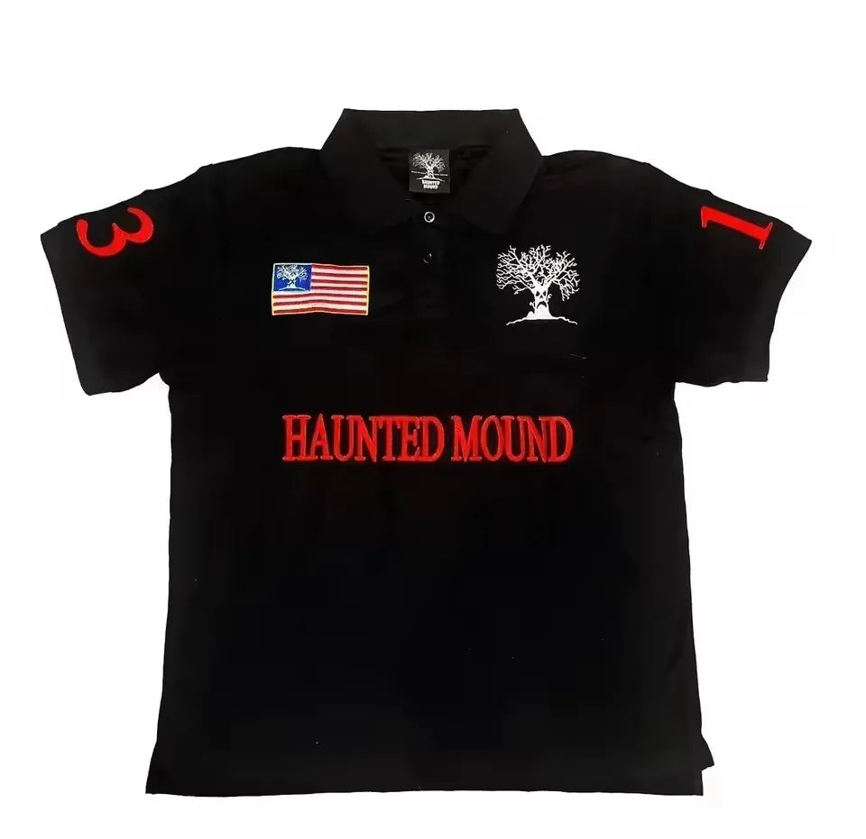 Haunted Mound Pumpkin Head Embroidered T-Shirt