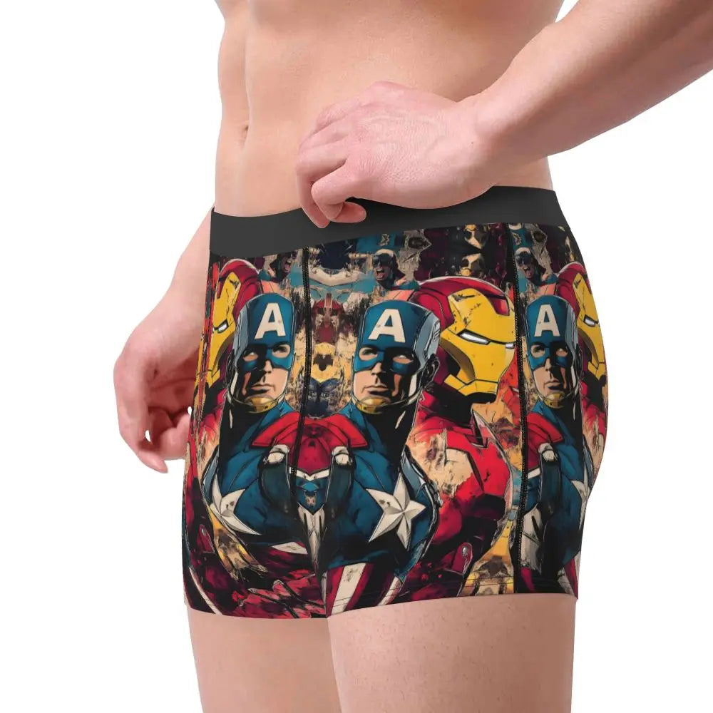 Captain America Comics Design Boxer Shorts for Men by MINISO