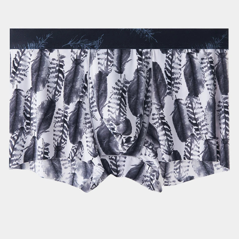 Men's Printed Boxer Shorts in Ice Silk