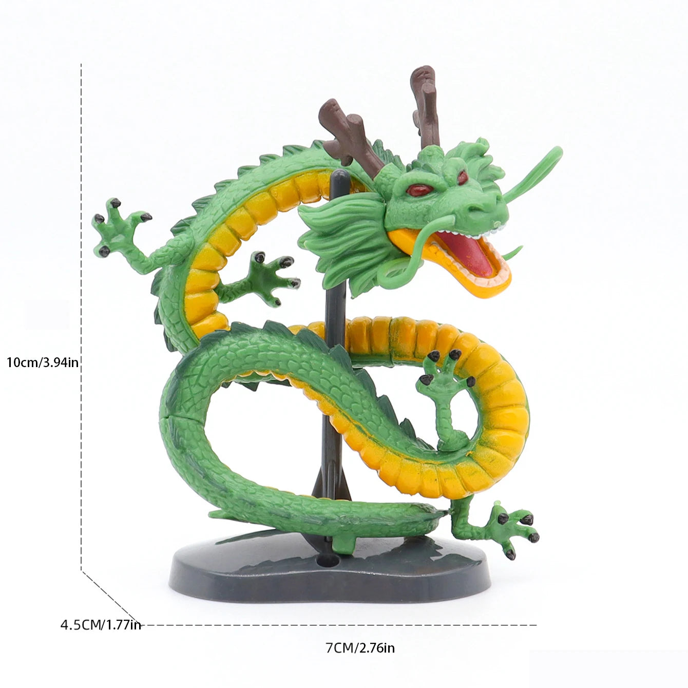 BANDAI Brand 1pc anime Green Ghidra Dragon toy figurine model with base, cake decoration, ornament, gift