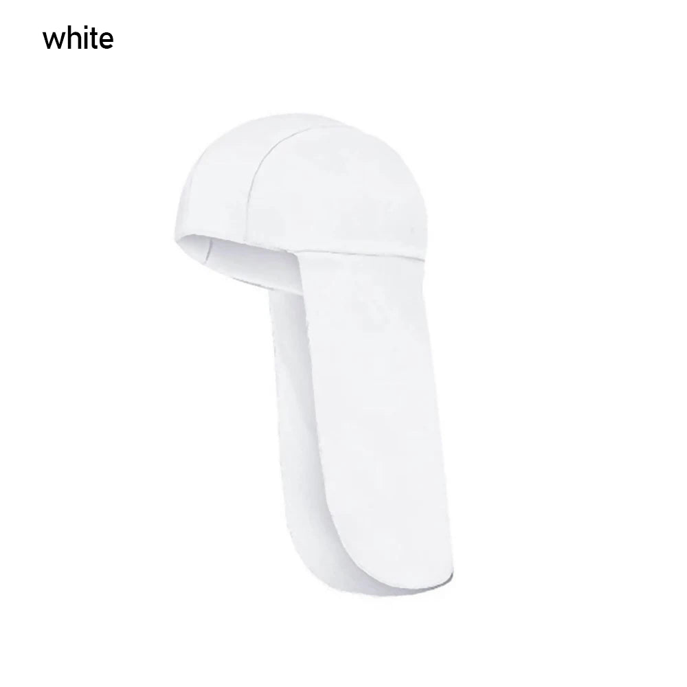 Black Polyester Cooling Cap With Neck Shield For UV Protection