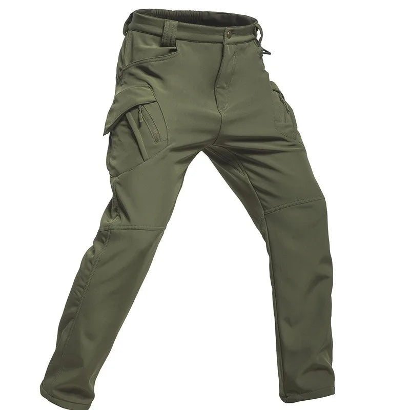 Men's Tactical Cargo Pants Waterproof Fleece Lined Winter