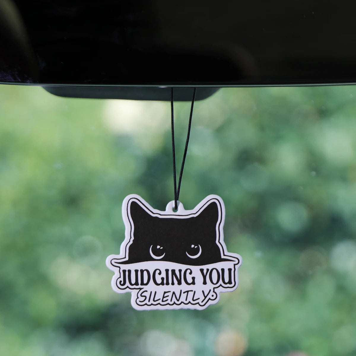 Black Cat Car Aromatherapy Tablets Interior Fragrance Pendant Rearview Mirror Hanging Decoration