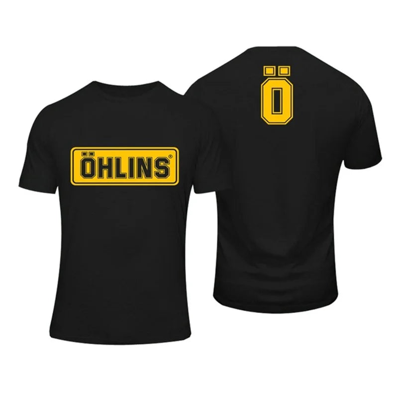 Amazing Tees Men Ohlins Shock Suspension Car Motorcycle Sport Racing T Shirt Summer Casual Oversized men's Short sleeve T-shirts