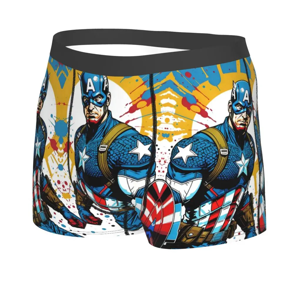Captain America Comics Design Boxer Shorts for Men by MINISO