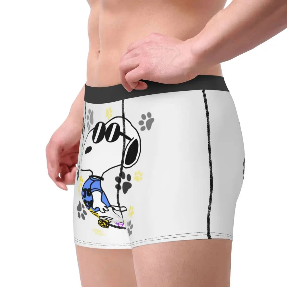 Snoopy Boxer Briefs for Men - Giggle Print Polyester Blend