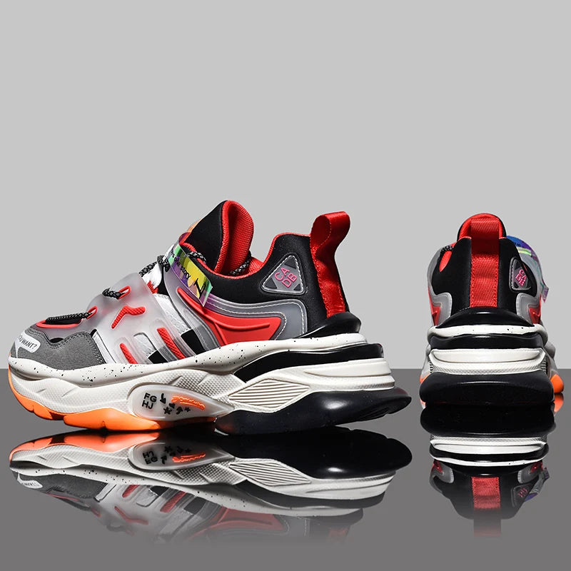 Men's Casual Lace-Up Sneakers with Breathable Air Mesh