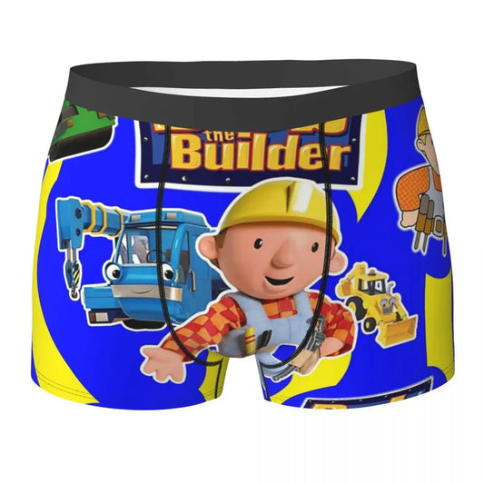 Boxer Underpants Shorts Bob The Builder Panties Men's Comfortable Underwear for Homme Man Boyfriend Gift