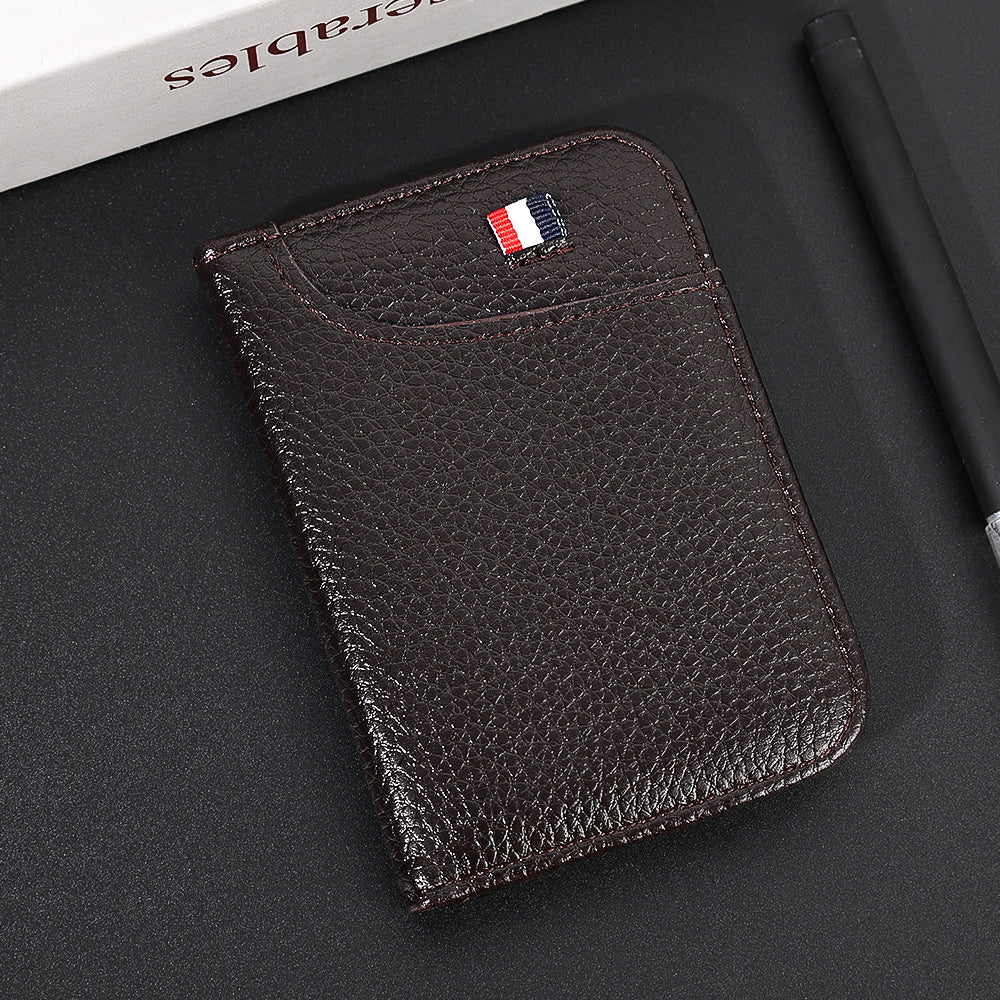 Portable Super Slim Soft Wallet Leather Mini Credit Card Wallet No Zipper