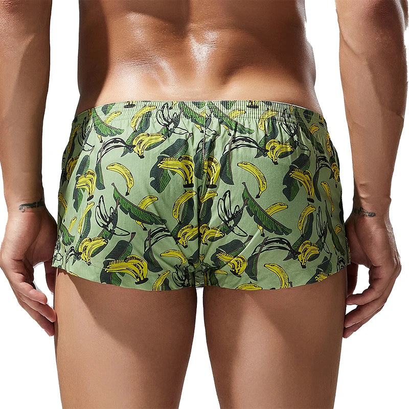 Cotton Boxer Briefs for Men with Banana Pattern