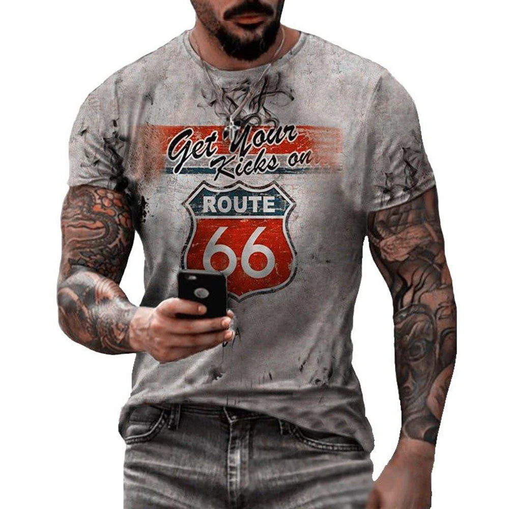Men's 3D Printed Casual T-Shirt for Summer