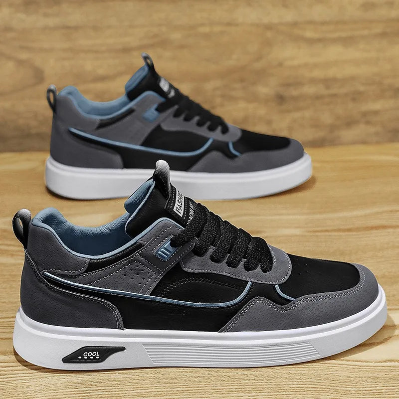 Men's Casual Leather Sneakers for Walking and Daily Wear