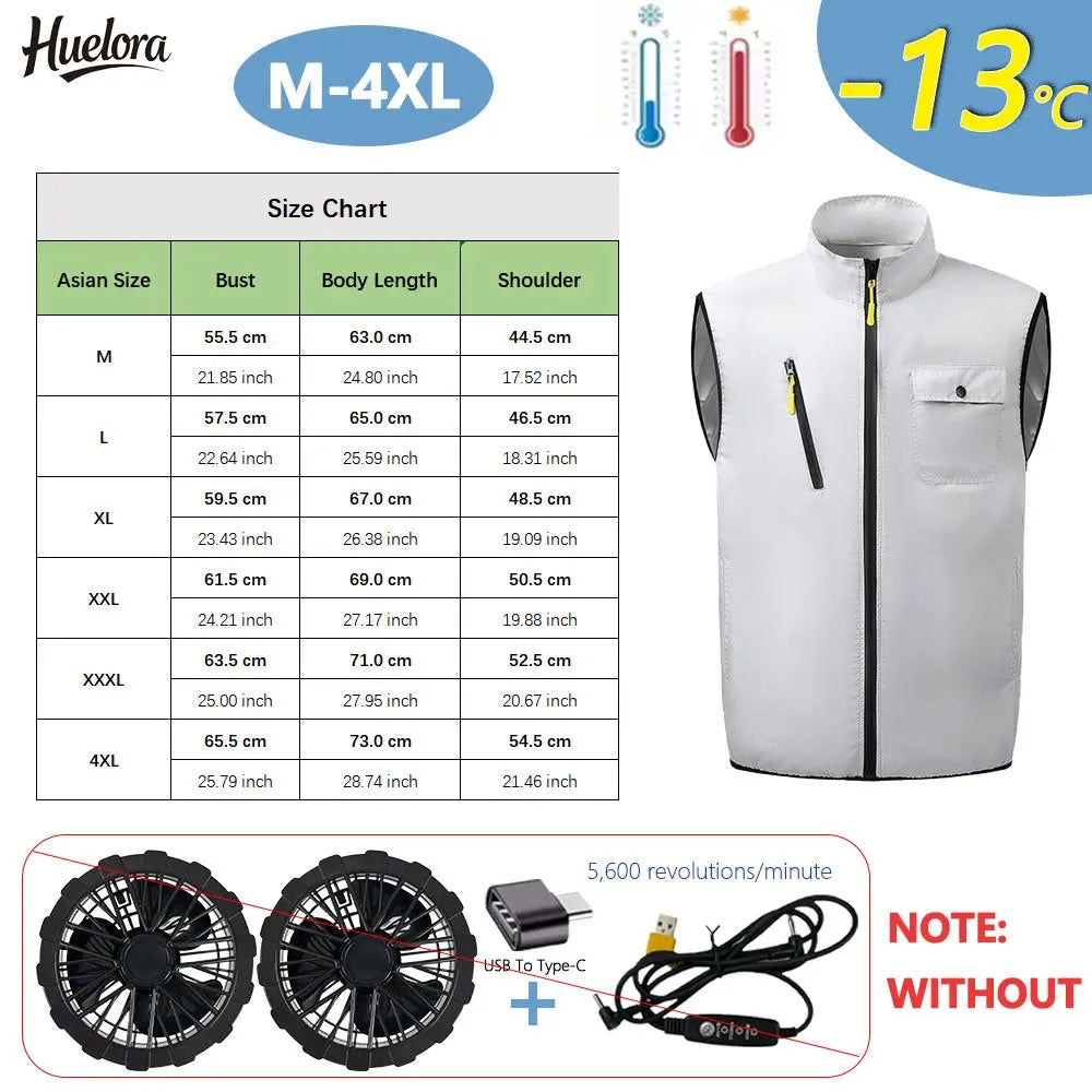 Men's Cooling Vest USB Air Conditioner Fan Jacket