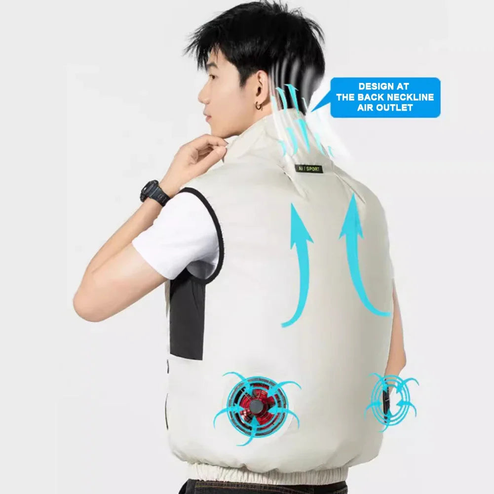 Cooling Vest Ice Fan Vest for Hot Weather Work