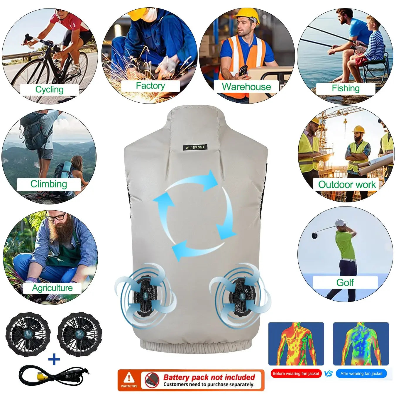 G-MACHT Breathable Cooling Vest for Outdoor Fishing