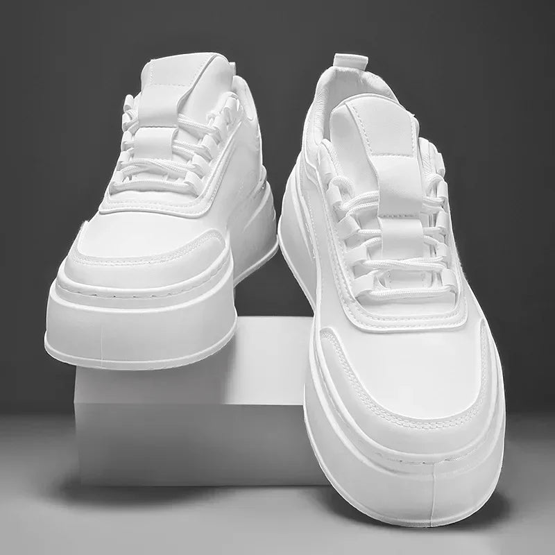 Men's Casual Lace-Up Sneakers in Black and White