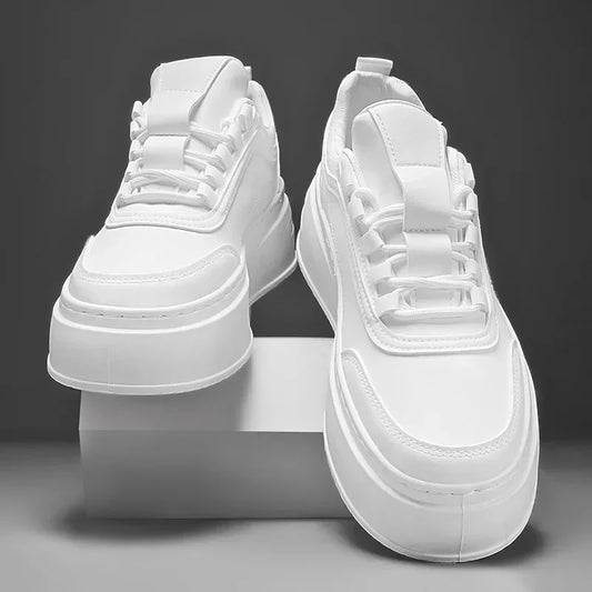Men's Casual Lace-Up Sneakers in Black and White