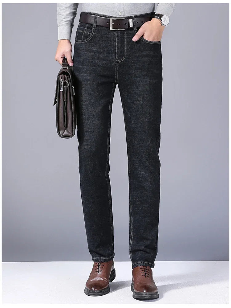 Men's Stretch Slim Fit Straight Jeans for Casual Wear