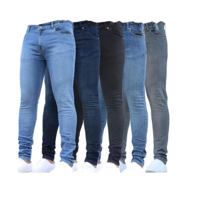 Mens Black Casual Slim Fit Jeans Pants