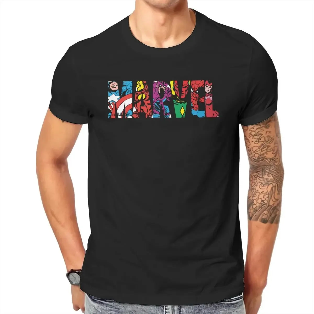 2025 Classic Marvel Character Letter Logo T Shirt