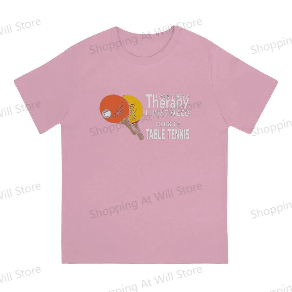 Tops 100% Cotton Leisure Sports  Table Tennis Therapy for Ping Pong Men's and women's T-shirts Ping Pong Tshirt Top