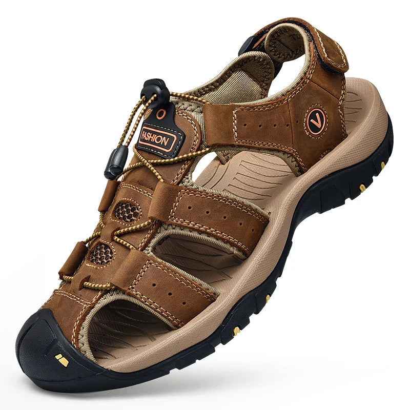 Genuine Leather Summer Sandals for Men Casual Beach Shoes