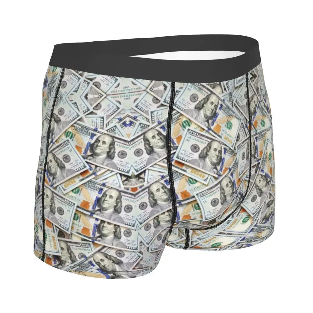Money Print Boxer Briefs for Men