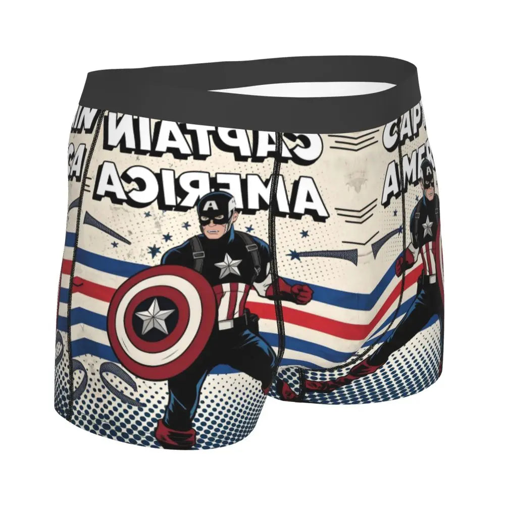 Captain America Comics Design Boxer Shorts for Men by MINISO