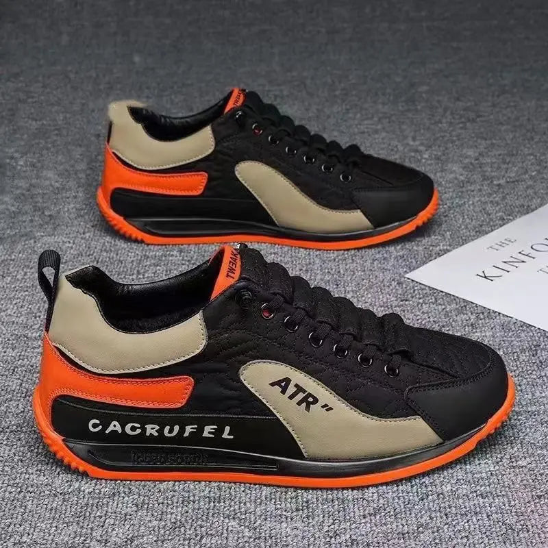 Men Casual Lace-Up Sneakers with Thick Sole and Breathable Mesh
