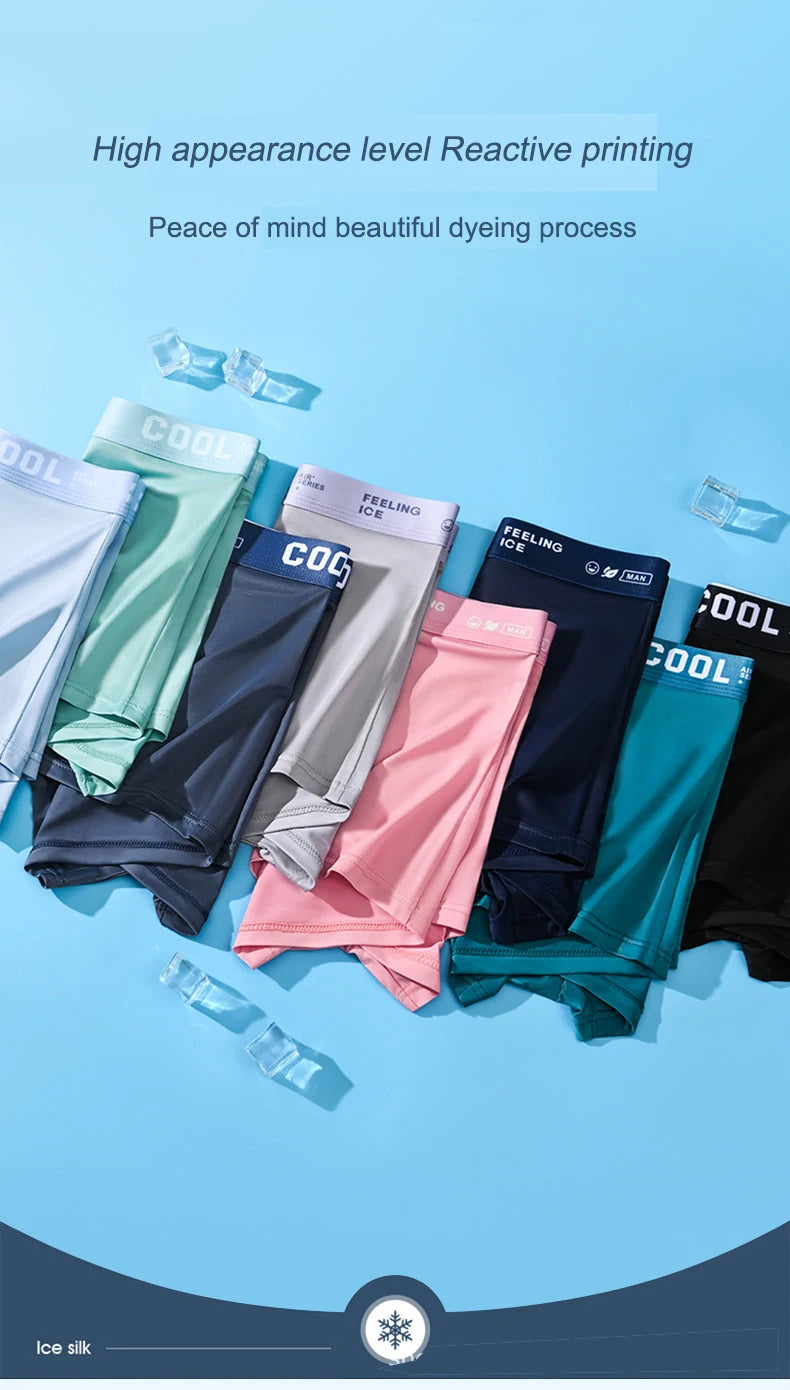 Men's Ice Silk Boxer Shorts L-6XL