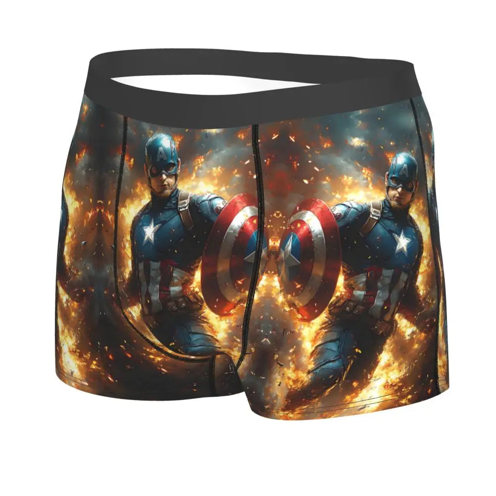 Captain America Comics Design Boxer Shorts for Men by MINISO